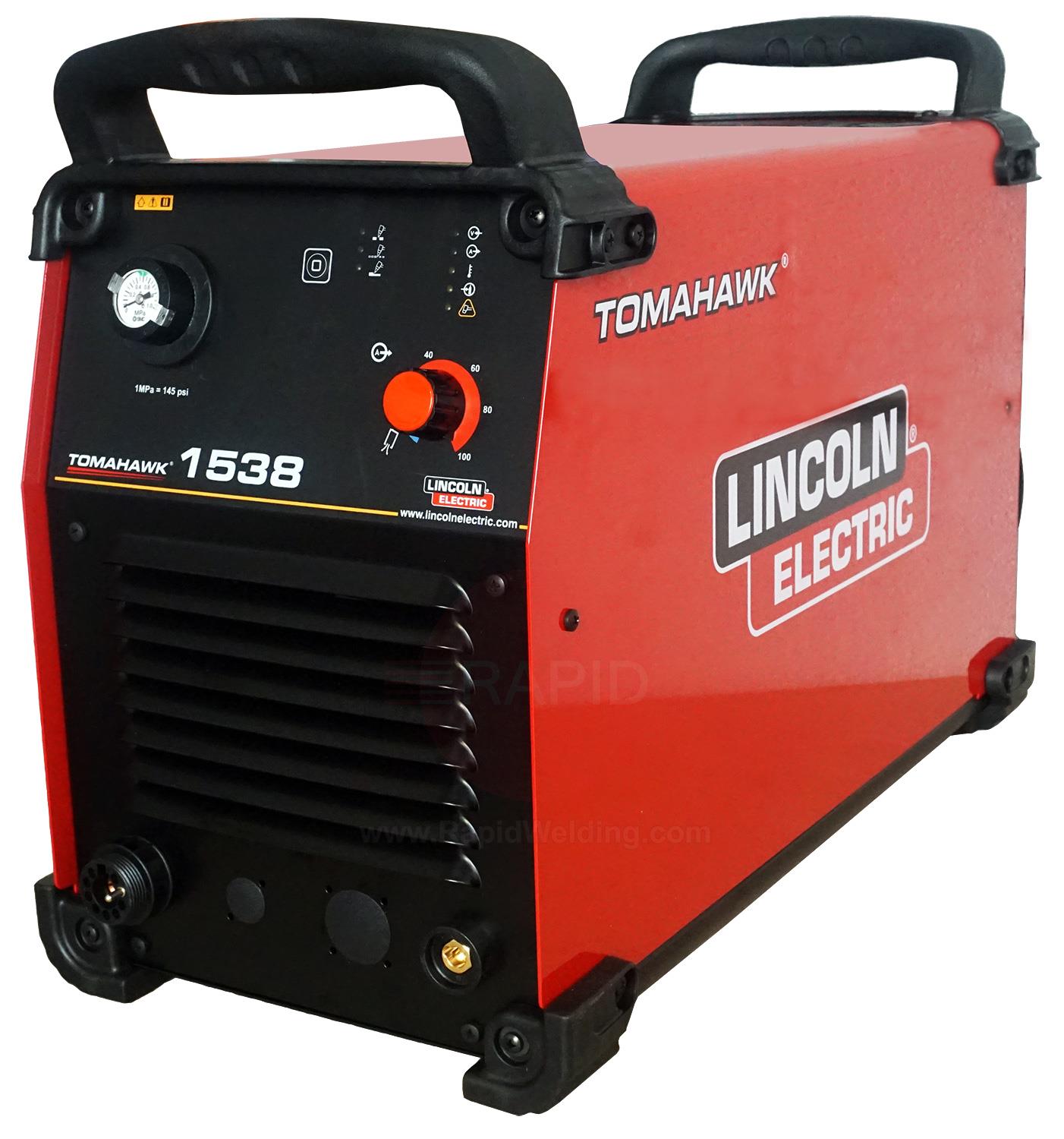 K12039-1  Lincoln Tomahawk 1538 Plasma Cutter 7.5m Hand Torch, 3ph 35mm Cut 50mm Severance Capability, 3 Year Warranty  400V CE.